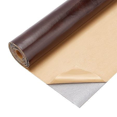 BENECREAT 11.8x53 Inch Adhesive Leather Repair Patch for Sofa Couch Car Seat Furniture (Coconut Brown, 0.1cm Thick)