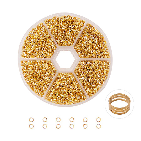 PandaHall Elite Golden Iron Split Rings Diameter 4mm Double Loop Jump Ring for Jewelry Making, about 1700pcs/box