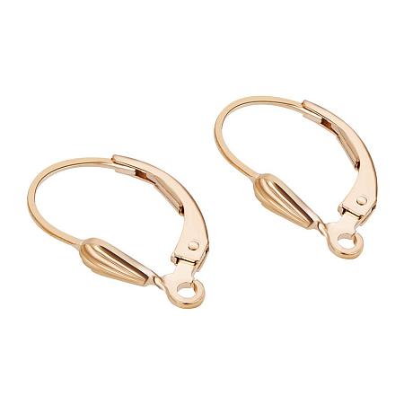 BENECREAT 2 PCS 14K Gold Filled Lever Back Earring Hooks Findings Leverback Shell Earrings for Women Girls - 17x11mm