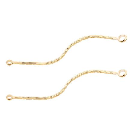 BENECREAT 12 PCS  Gold Plated Brass Links Extender Chains for Bracelet Necklace Jewellery Making(43mm x 0.7mm)