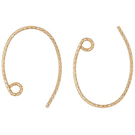 BENECREAT 50PCS 18K Gold Plated Arc Dangle Hook Earring Textured Hook Earrings with Loop for DIY Jewelry Making Findings