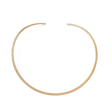 Honeyhandy 304 Stainless Steel Textured Wire Necklace Making, Rigid Necklaces, Minimalist Choker, Cuff Collar, Golden, 3.5mm, Inner Diameter: 5-3/8 inch(137.5mm)