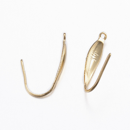 316 Stainless Steel Earring Hooks, Golden, 20x4.5x1mm, Hole: 1.5mm; Pin: 0.8mm