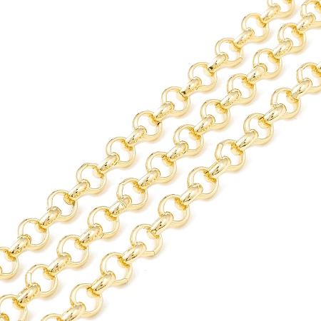 Rack Plating Brass Rolo Chains, Long-Lasting Plated, Cadmium Free & Nickel Free & Lead Free, Unwelded, Real 18K Gold Plated, 5.5x2mm