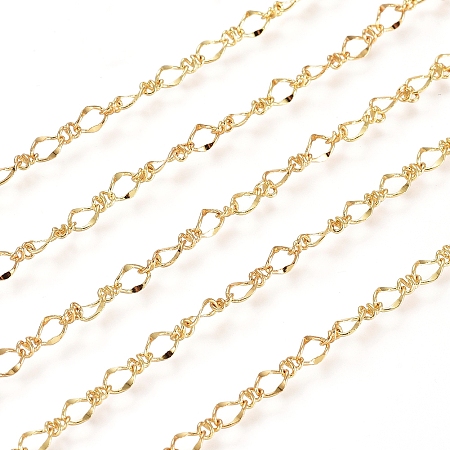 Honeyhandy Brass Figure 8 Chain, Figaro Chains, Long-Lasting Plated, Soldered, Real 18K Gold Plated, 4x3x1mm