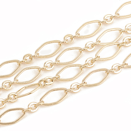 Honeyhandy Brass Chains, Soldered, Real 18K Gold Plated, 9x4.5x0.4mm