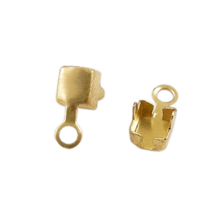 Honeyhandy Brass Cup Chain Ends, Rhinestone Cup Chain Connectors, Golden, 7x3.5mm, Hole: 1.4mm, about 3.3mm inner diameter