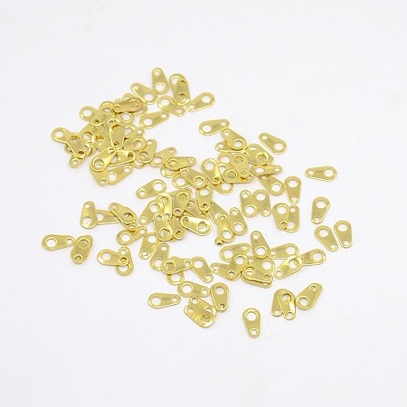 Honeyhandy Brass Chain Tabs, Chain Extender Connectors, Golden, about 3mm wide, 6mm long, hole: 1mm