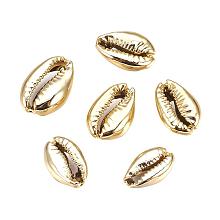 Arricraft About 50pcs Golden Electroplated Shell Beads Cowrie Shells Natural Seashells for Waikiki Hawaii Anklet Bracelet, Craft Making, Home Decoration, Beach Party