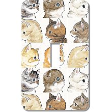 CREATCABIN 2Pcs Cats Light Switch Cover Single Toggle Wall Plate Cover Decorative Acrylic Electrical Outlet Wallplates For Bedroom Kitchen Accessories Home Decor, 2.7 x 4.5 Inch