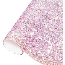 FINGERINSPIRE Bling Crystal Resin Rhinestones Sticker Sheet (Pink, 15.5x9.3 Inch) DIY Self-Adhesive Glitter Sticker for Shoes Clothing Phone Case Car Christmas Halloween Decorations