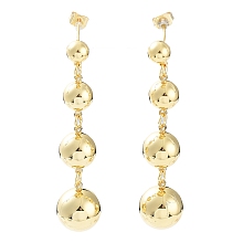 Honeyhandy Brass Round Ball Dangle Stud Earrings for Women, Real 18K Gold Plated, 52x12mm