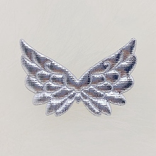 Honeyhandy Cloth Embossing Wings, AB Color, Decorate Accessories, Silver, 35x50x1mm