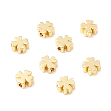 Honeyhandy Brass Beads, Long-Lasting Plated, Clover, Real 18K Gold Plated, 6x6x2.5mm, Hole: 1.2mm