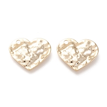 Honeyhandy Brass Pendants, Long-Lasting Plated, Hammered, Heart, Real 18K Gold Plated, 17.5x20x1.2mm, Hole: 1.8mm