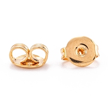 Honeyhandy Brass Friction Ear Nuts, Long-Lasting Plated, Real 18K Gold Plated, 4.5x5.5x3mm, Hole: 0.8mm