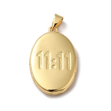 Honeyhandy Eco-Friendly Rack Plating Brass Locket Pendants, Long-Lasting Plated, Lead Free & Cadmium Free, Oval Charm, Real 18K Gold Plated, 28x18x5mm, Hole: 5x3.5mm, Inner Diameter: 19.5x12mm