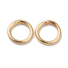 Honeyhandy Brass Jump Ring, Soldered Jump Rings, Closed Jump Rings, Round Ring, Real 18K Gold Plated, 6x1mm, Inner Diameter: 4.3mm