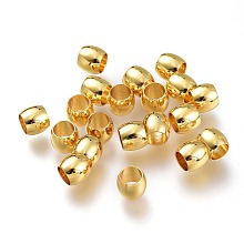 Honeyhandy Brass Spacer Beads, Long-Lasting Plated, Column, Golden, 5.5x5mm, Hole: 4mm