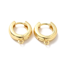 Honeyhandy Brass Hoop Earring Findings, with Horizontal Loop, Cadmium Free & Nickel Free & Lead Free, Long-Lasting Plated, Ring, Real 18K Gold Plated, 7 Gauge, 13.5x12x3.5mm, Hole: 1.2mm, Pin: 0.8mm