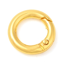 Honeyhandy Rack Plating Brass Spring Gate Rings, Round Ring, Lead Free & Cadmium Free, Long-Lasting Plated, Real 18K Gold Plated, 6 Gauge, 20x4mm