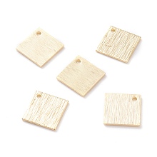 Honeyhandy Brass Charms, Square, Real 24K Gold Plated, 14x14x1mm, Hole: 1mm