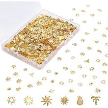 OLYCRAFT 1800pcs Summer Themed Alloy Cabochons Sun Resin Filler Charm Alloy Epoxy Resin Supplies Pineapple Coconut Tree Filling Accessories Slime Charms Nail Art for Resin Jewelry Making -Gold