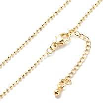 Honeyhandy Brass Ball Chains Necklace for Women, Cadmium Free & Lead Free, Real 18K Gold Plated, 17.52 inch(44.5cm)