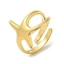 Honeyhandy 304 Stainless Steel Adjustable Rings for Women, Starfish, Golden, Inner Diameter: 17.8mm