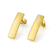 Honeyhandy 304 Stainless Steel Stud Earrings Finding, Rectangle, with Vertical Loop, Golden, 21.5x6mm, Hole: 3.5x4mm, Pin: 0.85mm