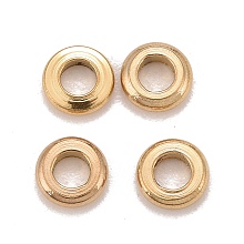 Honeyhandy Ion Plating(IP) 304 Stainless Steel Spacer Beads, Donut, Golden, 4x1mm, Hole: 2mm