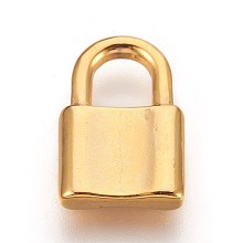 Honeyhandy 304 Stainless Steel Pendants, Padlock, Golden, 19x12x3.5mm, Hole: 5.5x6.5mm