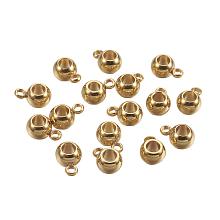 ARRICRAFT 100 Pcs Golden Stainless Steel Rondell Bail Beads Hanger Links Connector for European Spacer Charms Jewelry Making DIY Findings 3mm Hole