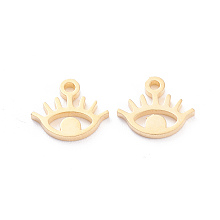 Honeyhandy 304 Stainless Steel Charms, Laser Cut, Eye, Golden, 8.5x9.5x1mm, Hole: 1.2mm