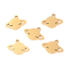 Honeyhandy 304 Stainless Steel Charms, Laser Cut, Planet, Golden, 12.5x9x1.1mm, Hole: 1.2mm