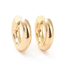 Honeyhandy Ion Plating(IP) Brass Thick Hoop Earrings for Women, Real 18K Gold Plated, 18.5x20x5mm, Pin: 1mm