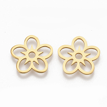 Honeyhandy 201 Stainless Steel Filigree Joiners, Flower, Golden, 16x16.5x1mm, Hole: 2.5mm