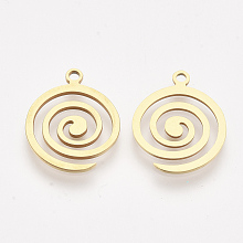 Honeyhandy 201 Stainless Steel Pendants, Laser Cut Pendants, Vortex, Golden, 18x15x1mm, Hole: 1.5mm