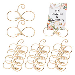 CHGCRAFT 12Pcs Spiral Place Card Holders Infinite Place Card Holder Airplane Shape Metal Name Card Holder Stands for Photos Food Signs Memo Wedding Party Restaurants, Light Gold, 76x48x46mm