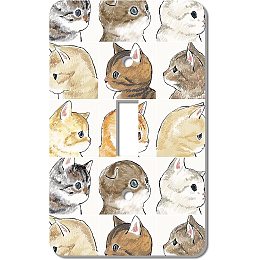 CREATCABIN 2Pcs Cats Light Switch Cover Single Toggle Wall Plate Cover Decorative Acrylic Electrical Outlet Wallplates For Bedroom Kitchen Accessories Home Decor, 2.7 x 4.5 Inch