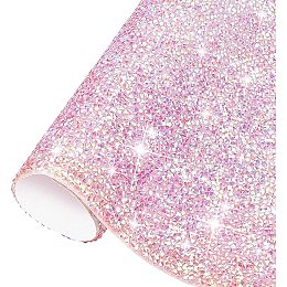 FINGERINSPIRE Bling Crystal Resin Rhinestones Sticker Sheet (Pink, 15.5x9.3 Inch) DIY Self-Adhesive Glitter Sticker for Shoes Clothing Phone Case Car Christmas Halloween Decorations