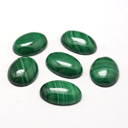 Honeyhandy Oval Natural Malachite Cabochons, 18x13x5mm