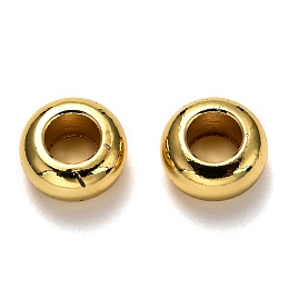 Honeyhandy Brass Spacer Beads, Long-Lasting Plated, Rondelle, Real 18K Gold Plated, 8x4mm, Hole: 4mm