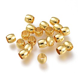 Honeyhandy Brass Spacer Beads, Long-Lasting Plated, Column, Golden, 5.5x5mm, Hole: 4mm