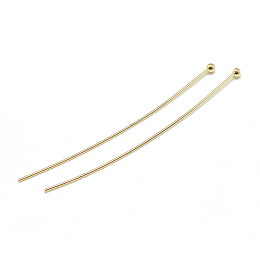 Honeyhandy Brass Ball Head Pins, Real 18K Gold Plated, 50x0.8mm, 20 Gauge, Head: 2mm