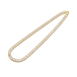 Honeyhandy Clear Cubic Zirconia Classic Tennis Necklace for Girl Women Gift, Chain Necklaces with Rack Plating Brass Fold Over Clasps, Lead Free & Cadmium Free, Long-Lasting Plated, Real 18K Gold Plated, 16-1/8 inch(41cm)