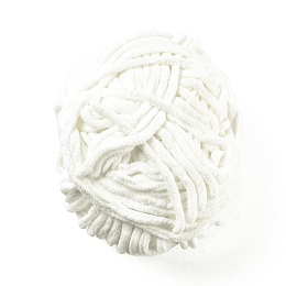 Honeyhandy Soft Crocheting Yarn, Thick Knitting Yarn for Scarf, Bag, Cushion Making, Floral White, 7~8mm, 65.62 yard(60m)/roll