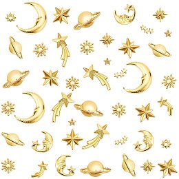 OLYCRAFT 120pcs Resin Filling Accessorie Cosmos Starry Sky Themed Epoxy Resin Supplies Fillers for Resin Jewelry Making (Gold)