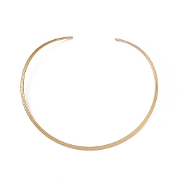 Honeyhandy Vacuum Plating 304 Stainless Steel Textured Wire Necklace Making, Rigid Necklaces, Minimalist Choker, Cuff Collar, Golden, Inner Diameter: 5-7/8 inch(14.8cm)