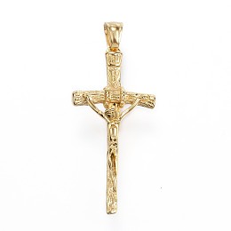 Honeyhandy 304 Stainless Steel Pendants, For Easter, Crucifix Cross, Golden, 44x21x6mm, Hole: 4x6mm